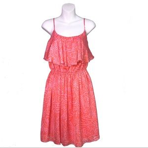 Lilly Pulitzer | Pink Orange Giraffe Ruffle Dress